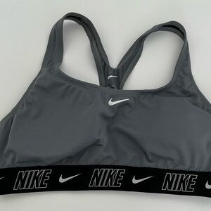 Nike Women's Charcoal and Black Sports Bra